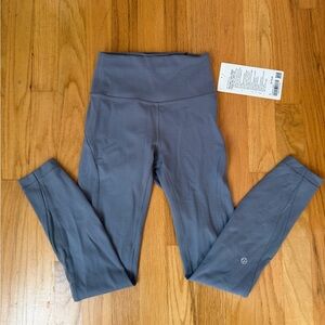 Lululemon Athletica Gray wunder train mesh panel hr 25” tight